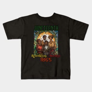 Juneteenth, stained glass, african american history, gift present ideas Kids T-Shirt